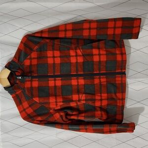 Merona Red plaid fleece light Jacket
